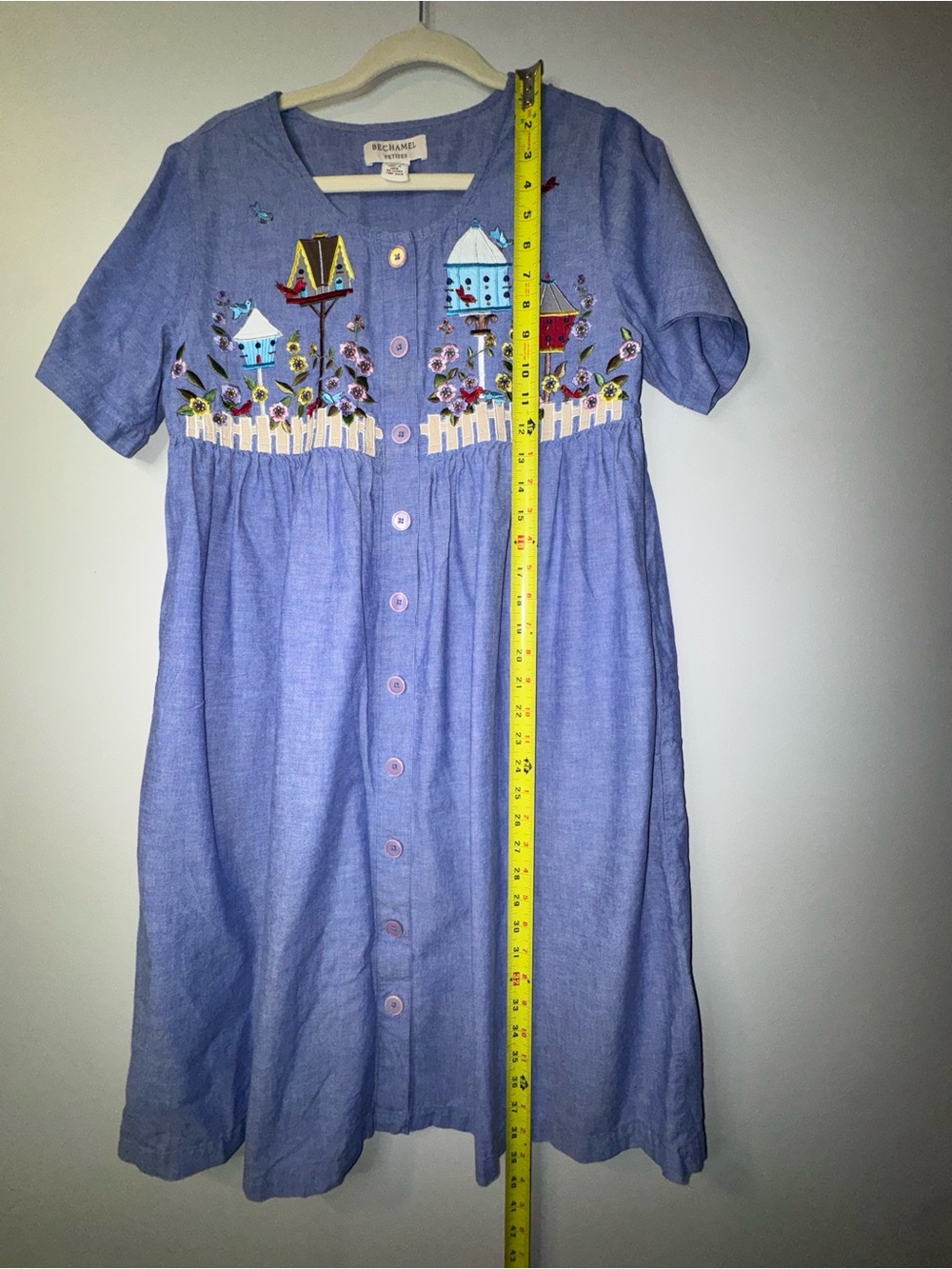 Bechamel Embroidered Birdhouse Cotton Cottagecore Dress PS - Picture 4 of 9